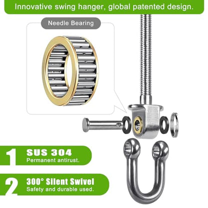 SELEWARE Heavy Duty Swing Hanger with Bearings, 6 Pack Porch Swing Hardware - color: D: 6 Pack