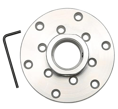 4" Wood Lathe Steel Faceplate, 1-1/4”x8TPI Spindle Thread Woodworking Machine Chuck Face Plate