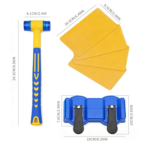 Floor Gap Fixer Tool, 2PCS Double-Head Vacuum Suction Cup Repair Tool, Durable Hammer and 5pcs Sticky Pads, for Laminate, Vinyl, Wood & Tile Flooring