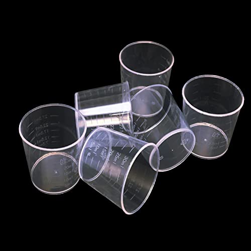 60 Pcs Plastic Graduated Cups, 30ml/1oz Clear Scale Cups