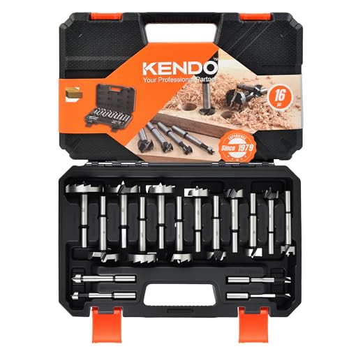 KENDO Forstner Bit Set, 16-Piece Alloy Steel for Woodworking - style: 16 Piece