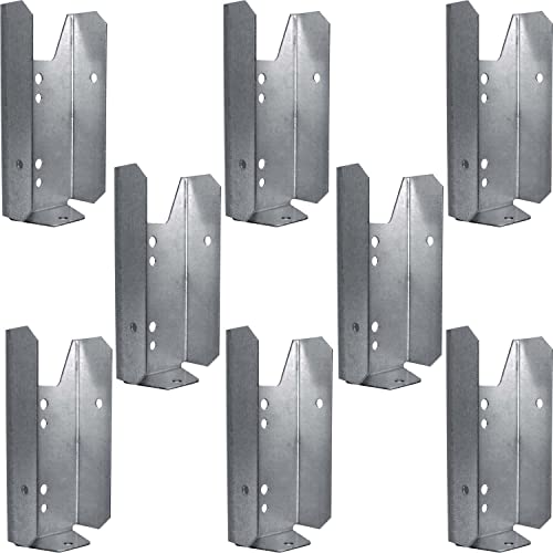 Wood Fence Rail Bracket for 2x4 Dimensional Lumber. Galvanized Steel to Resist Rusting. Quantity 8 - size: 8 Pack