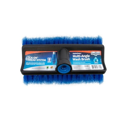 Unger Professional Lock-On HydroPower 10” Bi-Level Soft Wash Brush, Compatible with Waterflow Poles, Outdoor Cleaning Supplies, Great for Patios, Siding, Windows, Cars, and Boats - size: 10 inches (Pack of 1), style: Multi-Angle Wash Brush