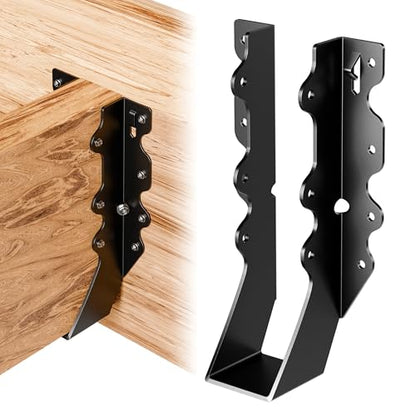 50 Pcs Black Joist Hangers 2x8, 18 Gauge Rafter Brackets , Hurricane Straps for 2x8 Face Mount Joist Hangers for Shed/Barn/Coop/Porch/Truss/Decks, Structurally Sound and Aesthetically Pleasing - size: 50 Pcs 2x8, style: Black Joist Hanger