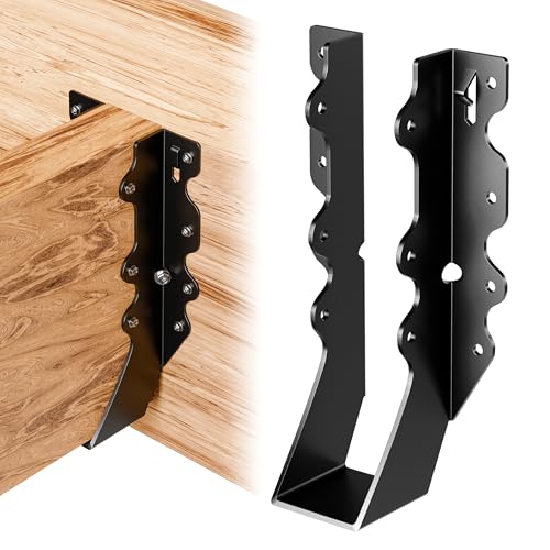 25 Pcs Black Joist Hangers 2x8, 18 Gauge Rafter Brackets , Hurricane Straps for 2x8 Face Mount Joist Hangers or Shed/Barn/Coop/Porch/Truss/Decks, Structurally Sound and Aesthetically Pleasing - size: 25 Pcs 2x8, style: Black Joist Hanger