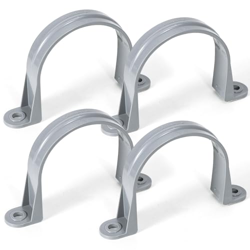 OURU 3 Inch PVC Pipe Straps, 2-Hole Plastic Conduit Clamp, 4PCS - size: 3"