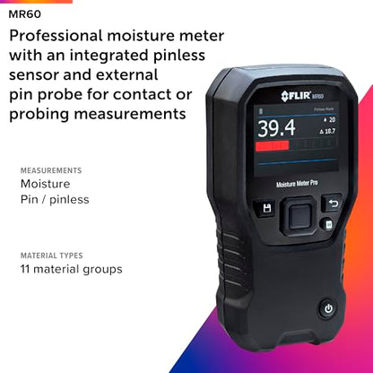 Flir MR60 Moisture Meter Pro, Pin and Pinless, Color Display - style: MR60