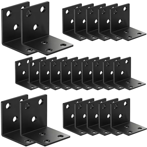25PCS L Brackets, 1.5" 304 Stainless Steel Brackets,Black - size: 25PCS-1.5'' L Brackets