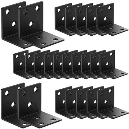25PCS L Brackets, 2" 304 Stainless Steel Brackets, Black - size: 25PCS-2'' L Brackets