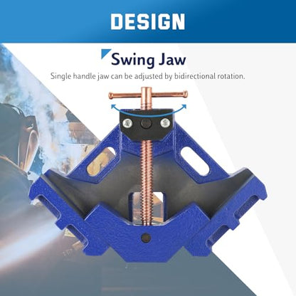 DASBET 2Pcs Cast Iron Welders Angle Clamp Heavy Duty Two Axis Welding Clamp