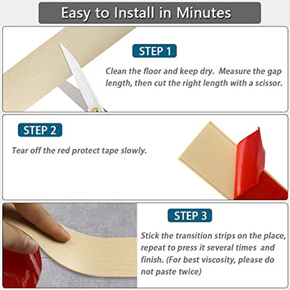 LSGCQ Vinyl Floor Transition Strip Self Adhesive 1.57" Wide, Wood Grain - color: Maple Wood Grain, size: 4cm, 3.28FT