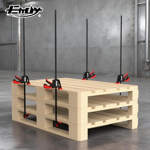 36" Bar Clamps for Woodworking 2-Piece, One-Handed Quick-Change F Clamp/Spreader with 130 LBS Load Limit, Wood Clamps for Gluing, Carpentry, DIY, and Woodworking