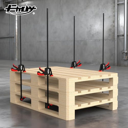36" Bar Clamps for Woodworking 2-Piece, One-Handed Quick-Change F Clamp/Spreader with 130 LBS Load Limit, Wood Clamps for Gluing, Carpentry, DIY, and Woodworking