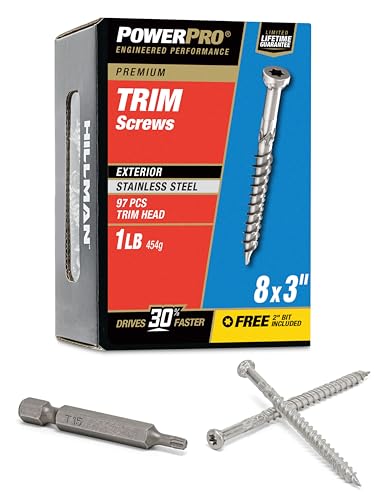 Power Pro Premium 305 Stainless Steel Trim Screws (#8 x 3) - 1lb Box