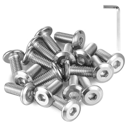 COCO Park M8-1.25 x 35mm Flat Head Socket Head Screws with Hex Spanner Bolts Kit, Stainless Steel 18-8 (304) Furniture Connector Screws, Fully Threaded, 20pcs - size: M8-1.25 x 35mm