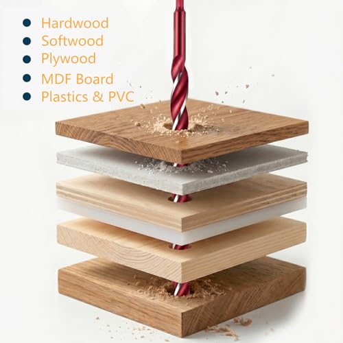 3-Cutter Edge Wood Auger Drill Bit, 5/8" x 12" Heavy Duty Long Ship Auger Bit with 4-Hex Positioning Tip, Fast Boring Carbon Steel Deep Hole Drilling Bit for Soft & Hardwood, Hex Shank - size: 5/8" x 12" (1 Pack)