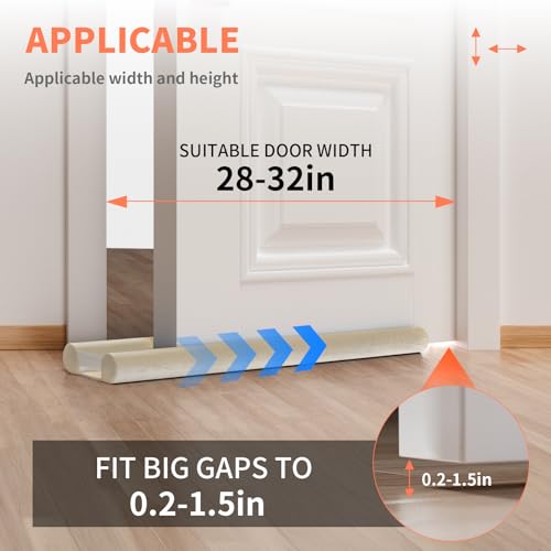 BKSAI Under Door Draft Stopper, 28-32in, Beige - color: Beige, size: 28-32in