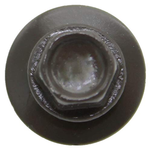 14 x 1 Antique Bronze Metal Roofing Screws - Hex Washer Head- Self-Starting/Tapping - EPDM Washer. 1 x 250 Count Bag - 250 Screws - color: ANTIQUE BRONZE, size: 1"