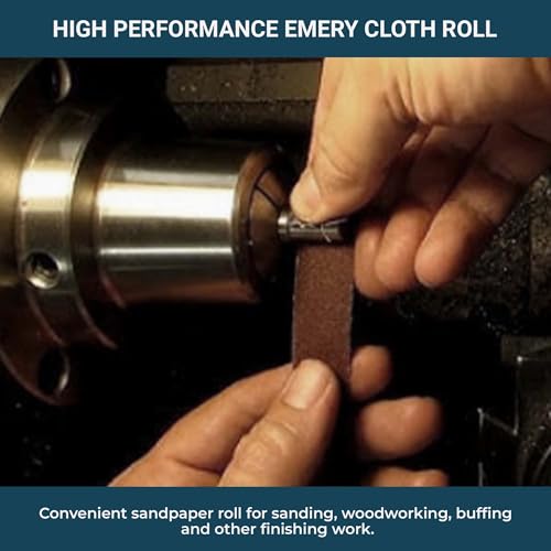 Benchmark Abrasives 1” X 150’ Shop Roll Emery Cloth Sandpaper Roll, Aluminum Oxide Sand Paper for Wood Furniture, Metal Polishing, Sanding, Automotive, Plumbing, Finishing - 60 Grit