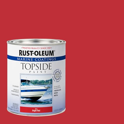 Rust-Oleum Marine Bright Red Topside Boat Paint - color: Bright Red, size: 32 Fl Oz (Pack of 4)