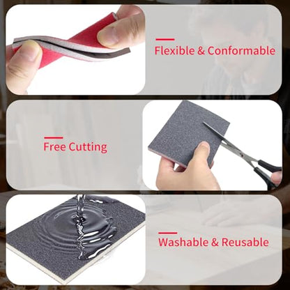 26PCS Hook & Loop Sanding Sponge, Washable and Reusable Sanding Blocks - size: 180 Grit