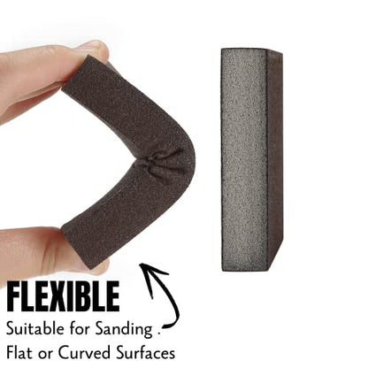 Bates- Sanding Sponge, 4 Pack, 60/80/120/220 Grit Assortment, Washable and Reusable Sanding Block for Wood, Metal, Drywall, Glazing, Sandpaper Blocks for Smooth Finishing - size: 4 Pack, 60/80/120/220 Grit