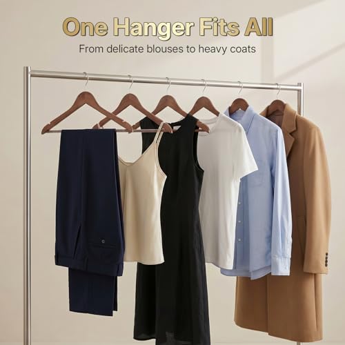 HOUSE DAY Premium Wooden Hangers 30 Pack, 17.5" Smooth Wood Clothes Hangers - size: 30 Pack