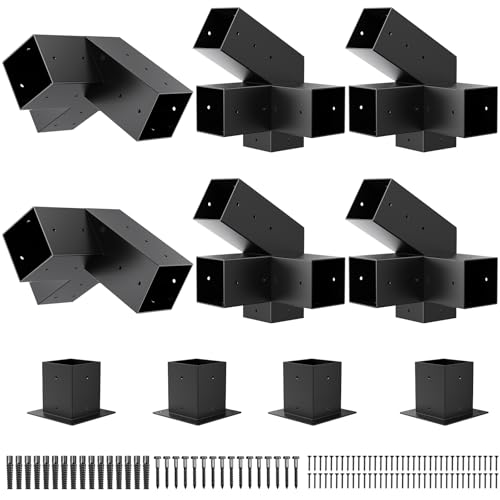 Heavy Duty 30°Slanted 10PCS Roof Wall Mount 4x4 Pergola Bracket Kit - size: 30° pergola kit-10pcs