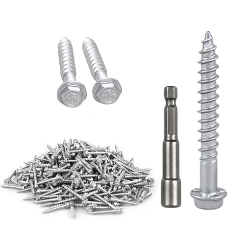 #10 x1-1/2 Structural Connector Screws 500PCS Hex Head Joist Hanger Screws