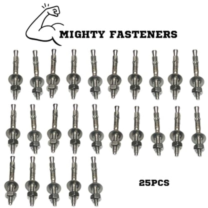 Mighty Fasteners 304 Stainless Steel Wedge Anchors 1/4" X 2-1/4" - 25 Pack - size: 1/4" X 2-1/4"