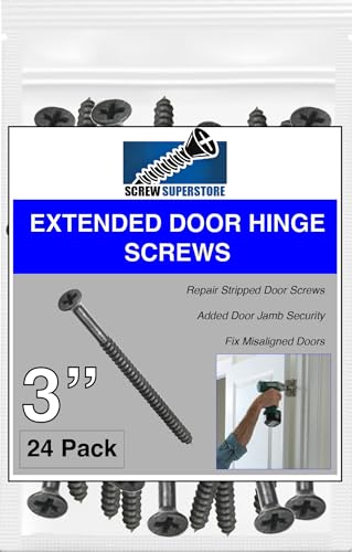 Door Hinge Screws #9 x 3 in - Steel, 24 Pack (Bronze) - color: Bronze