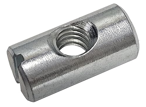 (12) Cross Dowels/Barrel Nuts - M6 P1.0 20mm X 10mm Zinc Center Hole CNC