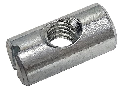 (12) Cross Dowels/Barrel Nuts - M6 P1.0 20mm X 10mm Zinc Center Hole CNC