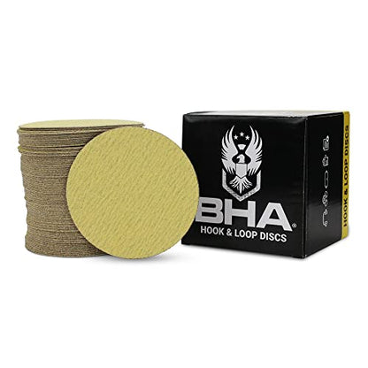 BHA 5" No Hole Hook & Loop Sanding Discs for DA Sander, 80 Grit - 100 Pack