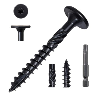 LIONMAX Structural Wood Lag Screws #14 x 2 Inch, 50PCS, Black - size: #14 x 2"