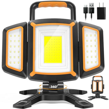 TRESDA 3000LM Rechargeable Work Light, Magnetic LED, Foldable & Portable - style: Magnetic Stand