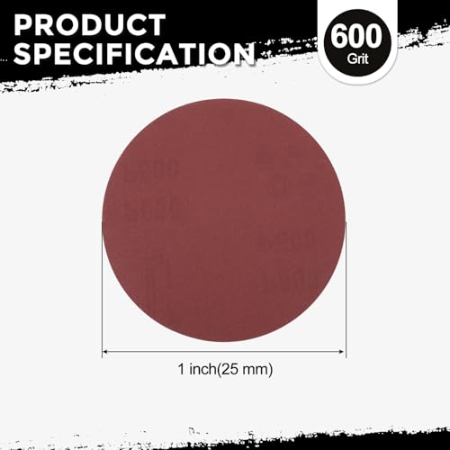 100Pcs Sanding Discs 1Inch 600Grit Hook and Loop Sandpapers Red - size: 1 Inch(600 Grit)