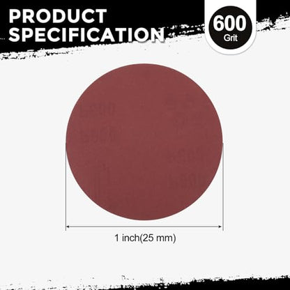 100Pcs Sanding Discs 1Inch 600Grit Hook and Loop Sandpapers Red - size: 1 Inch(600 Grit)