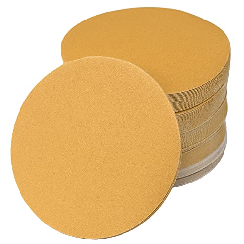 6-Inch No-Hole Hook and Loop Gold Sanding Discs 220-Grit, 100-Pack