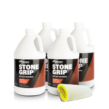 Stone Grip Industrial Non-Slip Floor Treatment for Tile and Stone to Prevent Slippery Floors. Indoor/Outdoor, Residential/Commercial, Works in Minutes for Increased Traction (4 Gallon) - style: 4 Gallon