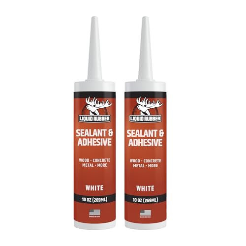 Liquid Rubber Waterproof Sealant & Adhesive Caulk, White, 10.2 oz, 2 Pack - color: White, size: 2 Pack