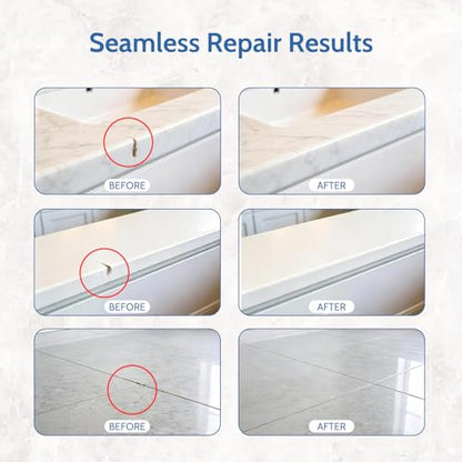 Quartz Countertop Repair Kit, Granite & Marble Repair Kit, 30s Quick-Drying Repair Chip for Edge Chips, Cracks, Scratches and Holes on Ceramic Tile, Bath Tub, Sink and Other Stone Surfaces - size: 0.09 Fl Oz (Pack of 3)