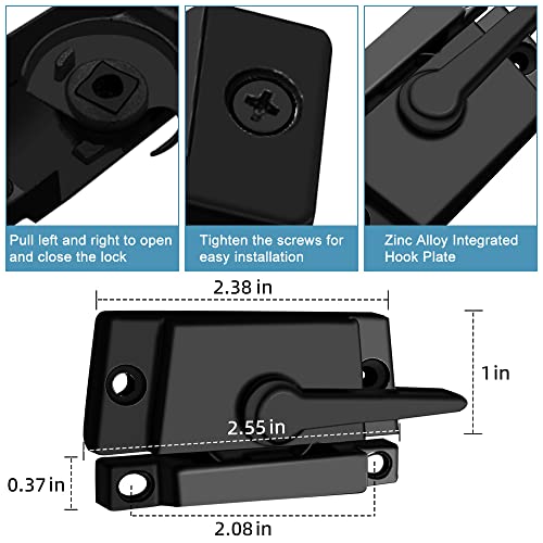 Window Sash Locks, Black Sash Locks, Window Lock Latches Replacement - color: Black
