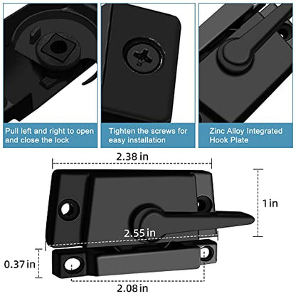 Window Sash Locks, Black Sash Locks, Window Lock Latches Replacement - color: Black