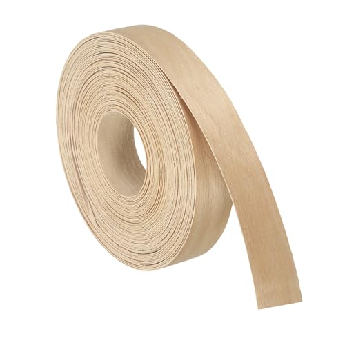 uxcell 1 Inch x 49ft Wood Veneer Edge Banding, Pre-Glued Flexible Beech Edging Strips, Iron on with Hot Melt Adhesive Wood Tape for Cabinet Repair and Furniture Restoration - size: 1 Inch x 49ft