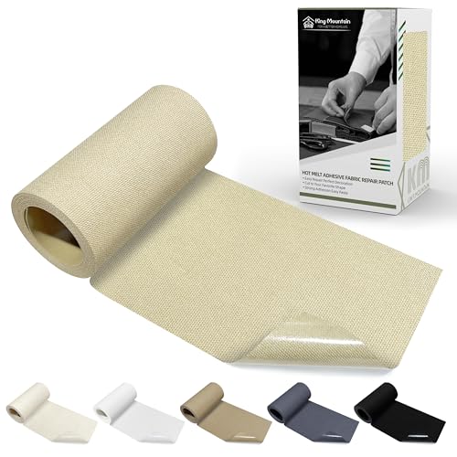 KING MOUNTAIN Canvas Iron on Patch,3"×60",Waterproof 100% Cotton Fabric Repair Patch,Used for Various Sofa,Tent,Clothes,Seats,Suitcases (Beige Gray) - color: Beige Gray, size: Canvas-3"x60"