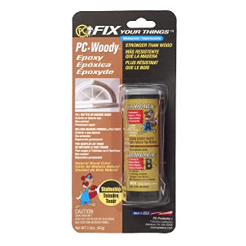 PC Products PC-Woody Wood Repair Epoxy Paste, Two-Part 1.5 oz in Two Jars, Tan 23334 (Pack of 12)