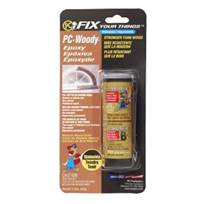 PC Products PC-Woody Wood Repair Epoxy Paste, Two-Part 1.5 oz in Two Jars, Tan 23334 (Pack of 12)