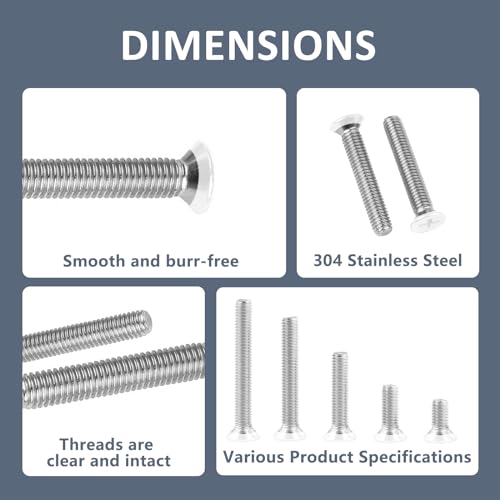 QISHENG 100 PCS White Head #6-32X1/4(0.25 inch) Stainless Steel Phillips Flat Head Machine Screws,DIY,Repair,Install Furniture and Electrical Appliances Screws,Stainless Steel 18-8 A2(304) Screw - color: White, size: #6-32X1/4"(0.25 inch)