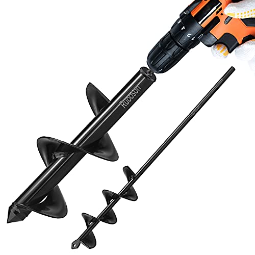 3Pcs Garden Drill Auger Planter, 1.6x9 +2x16.5 +3.2x11.8 in>Ruooson Spiral for Planting Flower Bulb Auger, Rapid Planter Digger for 3/8" Hex Drive (1.6x9 in+2x16.5 in+3.2x11.8 in) - size: 1.6x9 +2x16.5 +3.2x11.8 in
